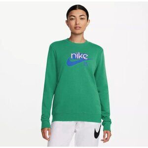 Nike Women's Green Crewneck Sweatshirt 1X Just Do It Logo Cotton Blend NWT